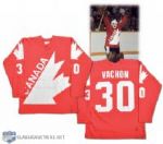 Rogatien Vachons 1976 Canada Cup Signed Team Canada Game-Worn Jersey