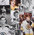 Bobby Orr Photo Collection of 11, Mostly Large Format, Including Signed Jersey Retirement 14" x 11" Print