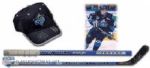 2003-04 Sidney Crosby QMJHL Rimouski Oceanic Signed Collection of 2, Including Game-Used Sher-Wood Stick and Autographed "Crosby 87" Oceanic Cap