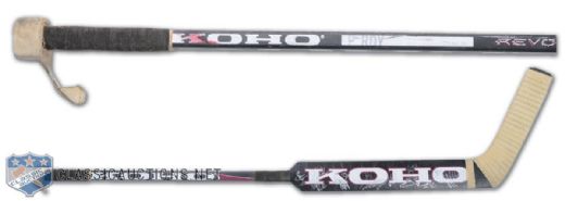 Patrick Roy Colorado Avalanche Team-Signed Game-Used Stick Autographed by 12, Including Roy, Sakic and Trottier
