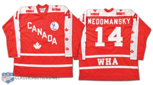 Vaclav Nedomanskys 1976 WHA All-Star Game Canada Game-Worn Jersey