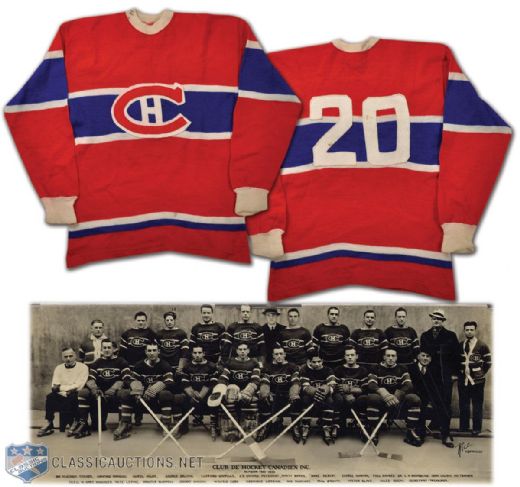 Leo Bourgaults Mid-1930s Montreal Canadiens Jersey