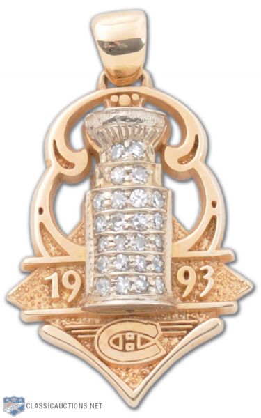 Montreal Canadiens 1993 Stanley Cup 14K Gold & Diamonds Pendant
