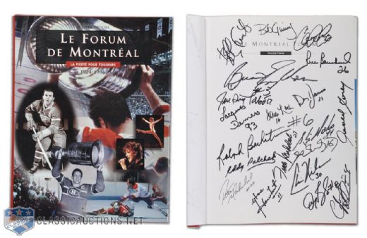Vincent Damphousses Montreal Forum Book Signed by 46, Including Jean Beliveau, Henri Richard & Guy Lafleur