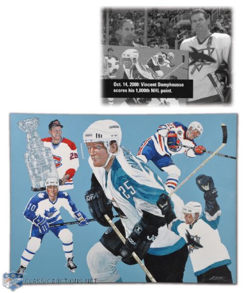 Vincent Damphousses 1,000th Point Painting From The San Jose Sharks (30" x 40")