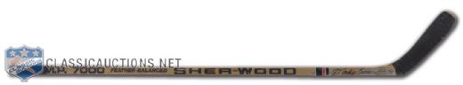 1989-90, Mark Messier Edmonton Oilers, Sher-Wood Signed Game-Used Stick