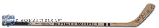 1989 Paul Coffey Pittsburgh Penguins, Sher-Wood Signed Game-Used Stick