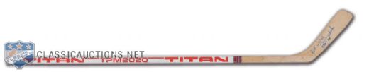 Bernie Federko Late-1980s Signed Titan TPM 2020 Game-Issued Stick