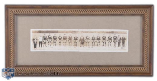 1930-31 Stanley Cup Champion Montreal Canadiens Framed Panoramic Rice Studio Team Photo (7" x 14 3/8")