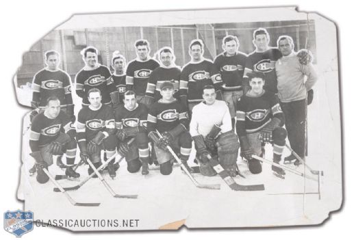 1928-29 Montreal Canadiens Team Photo with Morenz, Joliat & Hainsworth