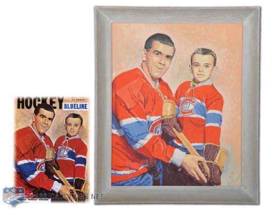 1950s Maurice Richard Painting by Tex Coulter Used for the Cover of Blueline Hockey Magazine
