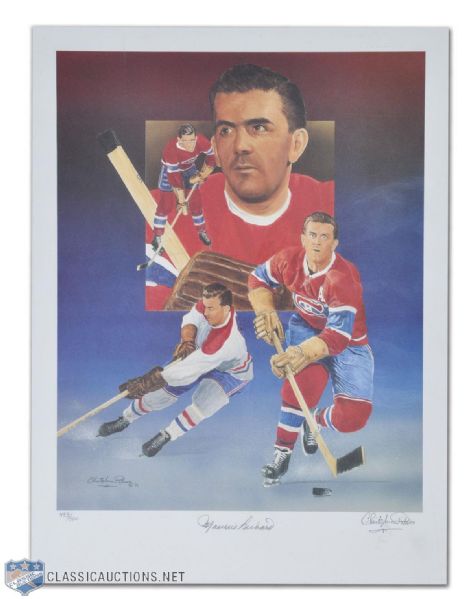 Maurice Richard Autographed Limited Edition Lithograph (24" x 18")
