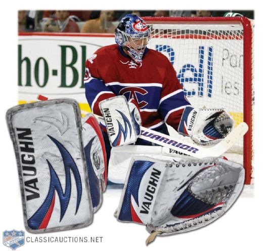 Carey Price 2008-09 Montreal Canadiens Game-Used Vaughn Blocker & Glove <br>Photo-Matched!
