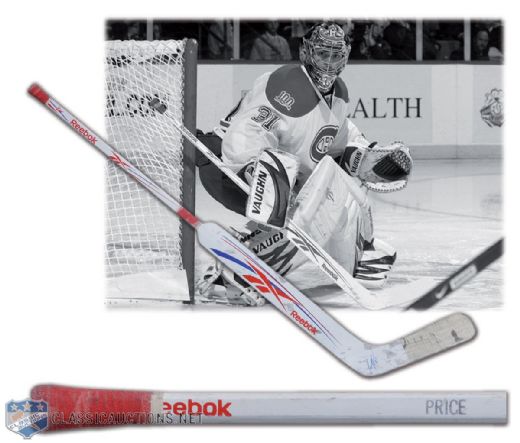 2008-09 Carey Price Montreal Canadiens Autographed Reebok Game-Used Stick