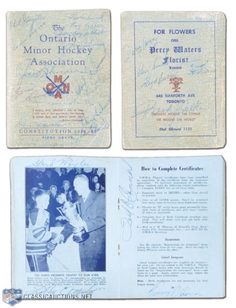 1956-57 Montreal Canadiens Team-Signed Guide Including Plante, Harvey, Richard & Selke - PSA Authenticated