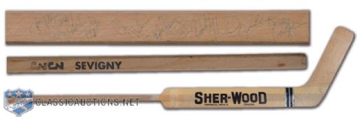 1981-82 Richard Sevigny Montreal Canadiens Team-Signed Sher-Wood Stick