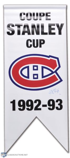 Patrick Roy Signed 1992-93 Montreal Canadiens Stanley Cup Banner (20 1/2" x 48")