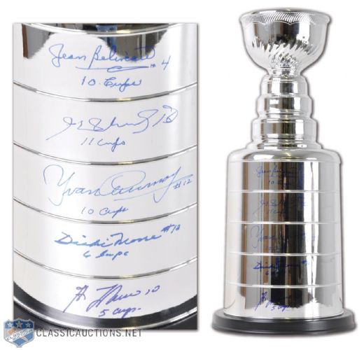 Huge Stanley Cup Replica Autographed by 5 Montreal Canadiens Hall-of-Famers