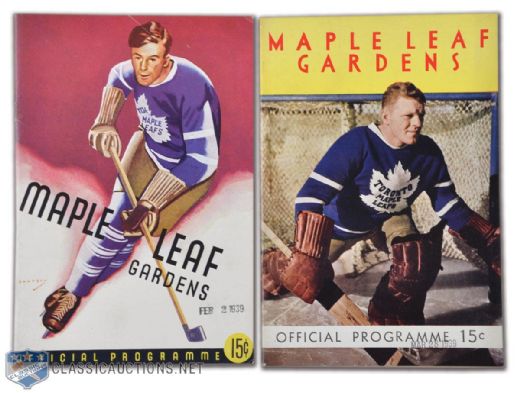 1939 Toronto Maple Leafs Program Lot of 2 Including Stanley Cup Semi-Finals