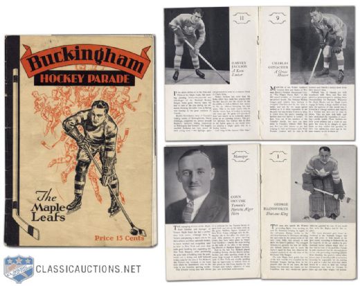 Original 1934-35 Toronto Maple Leafs Buckingham Hockey Parade