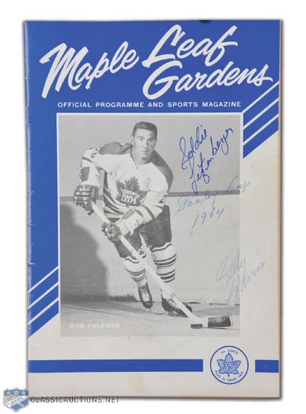 1964 Stanley Cup Finals Game Seven Program - Maple Leafs Win Cup!