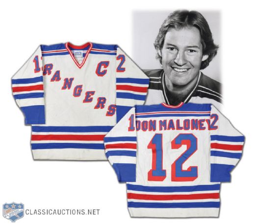 Don Maloney Early-1980s New York Rangers Game-Worn Captains Jersey