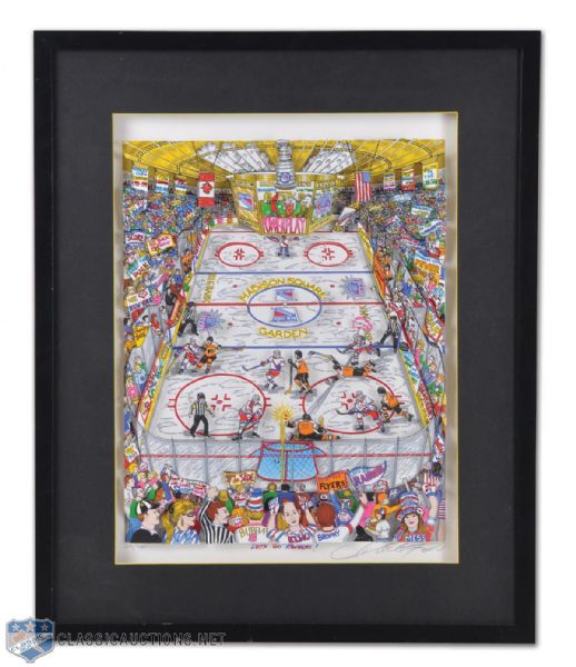 Charles Fazzino 1998 "Lets Go Rangers" Framed Limited Edition 3-D Artwork <br>(26" x 21 3/8")