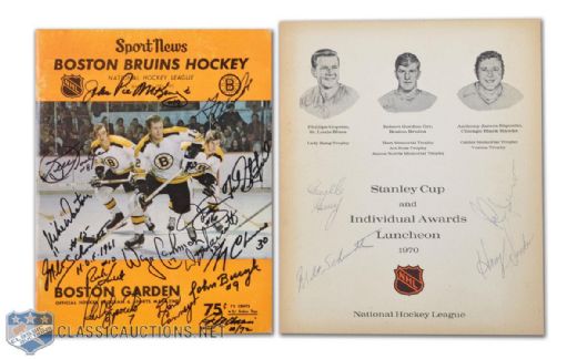 1970 & 1972 Stanley Cup Champion Boston Bruins Team-Signed Programs