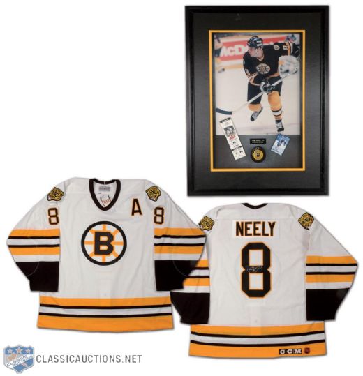 Cam Neely Autographed Boston Bruins Jersey, Plus Framed Signed Montage and Gardens Brick