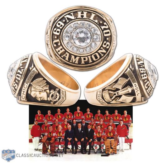 Bobby Hull 1969-70 Chicago Black Hawks NHL League Championship Gold Ring