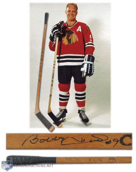 Bobby Hull 1960s Signed Chicago Black Hawks CCM Game-Used Stick