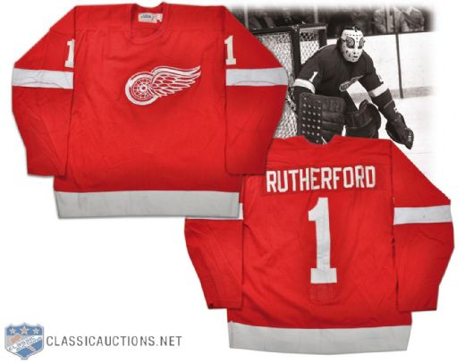 Jim Rutherford 1979-80 Detroit Red Wings Game-Worn Jersey