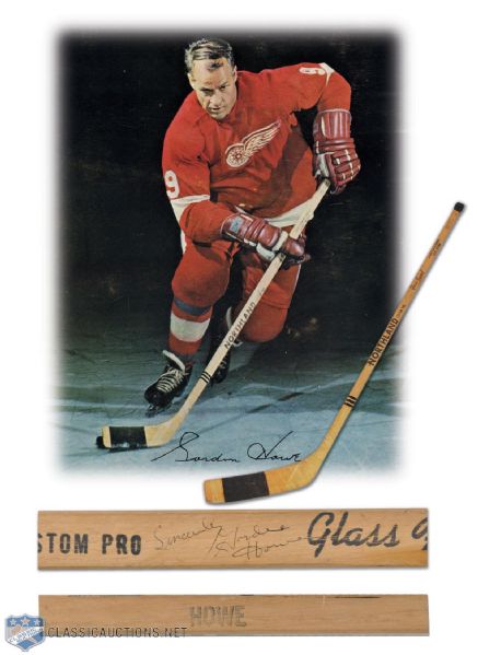 Gordie Howe Late-1960s Autographed Northland Game-Used Stick