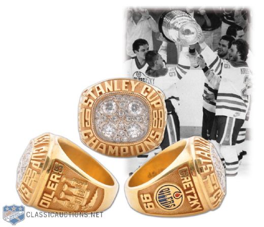 1988 Wayne Gretzky Edmonton Oilers Replica Stanley Cup Championship Ring