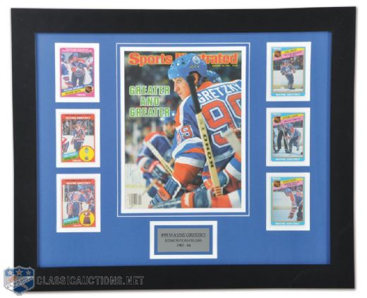 1983-84 Wayne Gretzky Edmonton Oilers Autographed Framed Montage (19" x 23")