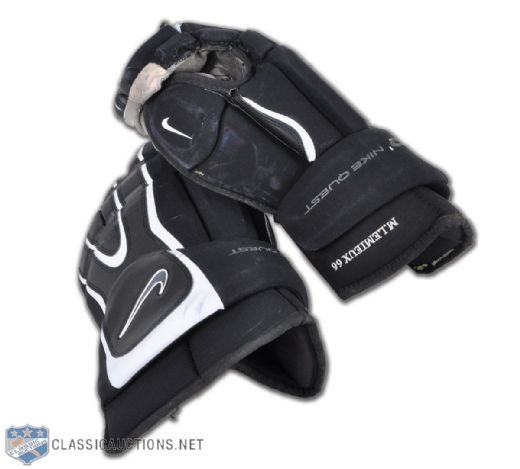 Mario Lemieux Pittsburgh Penguins Nike Quest Game-Worn Gloves