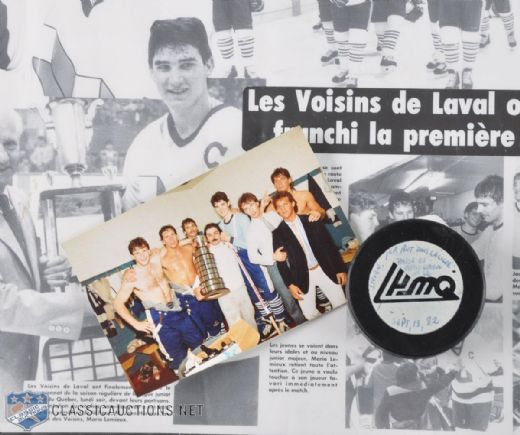 Mario Lemieux 1982 Laval Voisins Game-Used Assist Puck