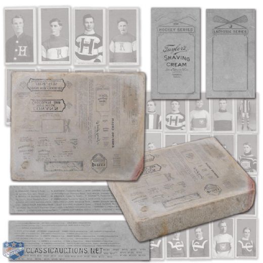 1910-11 C56 Hockey Card Printing Stone for the First Hockey Card Set Ever!