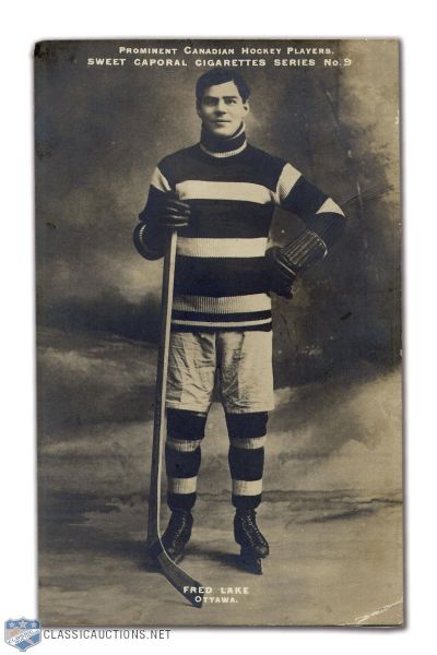 1910-11 Sweet Caporal #9 - Ottawa Senators Fred Lake Postcard