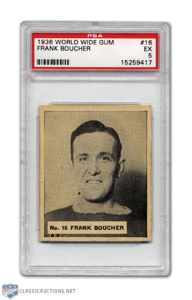 1937-38 World Wide Gum #16 - Frank Boucher PSA 5 - None Higher