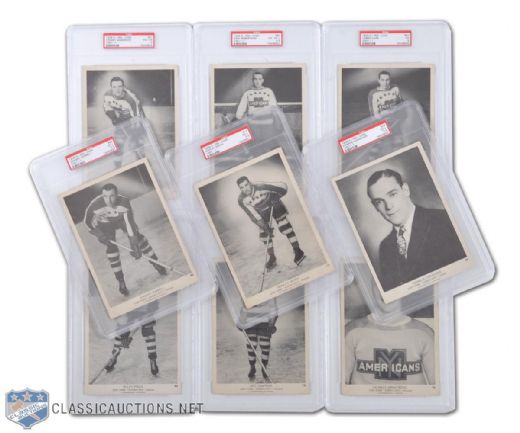 1939-40 O-Pee-Chee N.Y. Americans Collection of 9 PSA Graded Cards Including Charlie Conacher