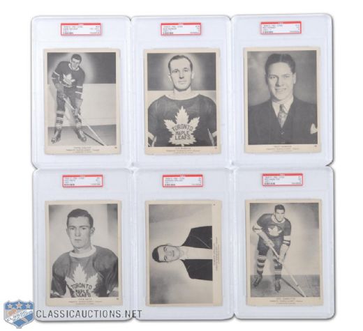 1939-40 O-Pee-Chee Toronto Maple Leafs Collection of 6 PSA Graded Cards