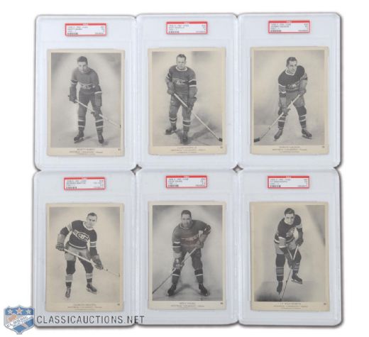 1939-40 O-Pee-Chee Montreal Canadiens Collection of 6 PSA Graded Cards