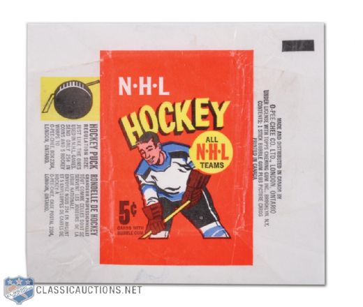1966-67 Topps Hockey Card Wrapper - Bobby Orr RC Year!