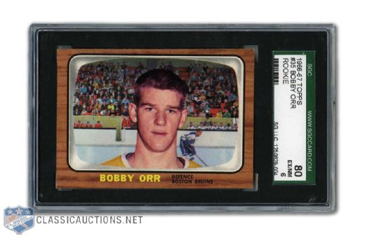 1966-67 Topps #35 - Bobby Orr Rookie Card Graded SGC 6