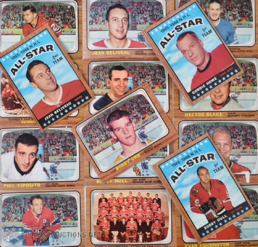 1966-67 Topps Collection of 121 with Bobby Orr RC