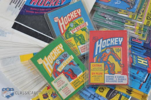 1970s & 80s O-Pee-Chee & Topps Hockey Card Wrapper Collection of 354