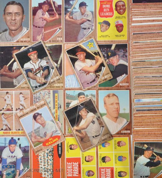 1962 Topps Baseball Card Lot of 526