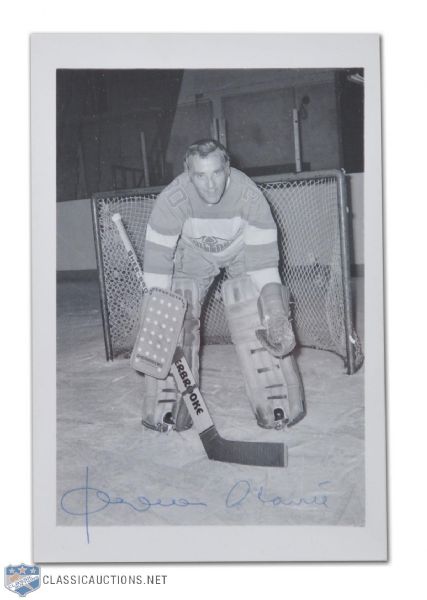 Jacques Plante WHA Edmonton Oilers Autographed Photo Postcard