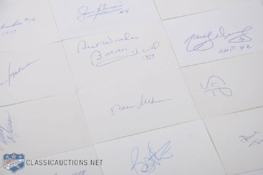 NHL 1,000-Point Club Autographed Index Card Collection of 45